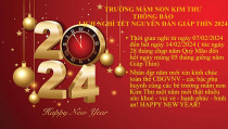 Thông báo: Lịch nghỉ Tết Nguyên Đán Giáp Thìn 2024 - Trường Mầm non Kim Thư