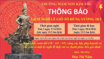Trường Màm non Kim Thư trân trọng Thông báo: Lịch nghỉ Giỗ Tổ Hùng Vương năm 2026